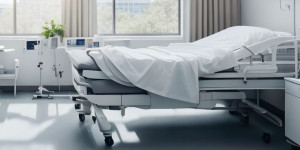 Hospital room showing equipment hooked into outliets.