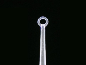 Close up of lighted ear curette tip